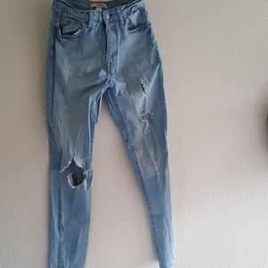 Light wash distressed Forever 21 jeans